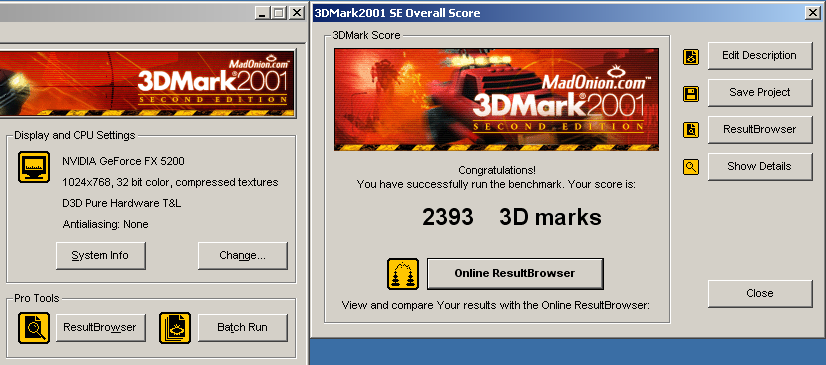 3DMark 2001 FX5200